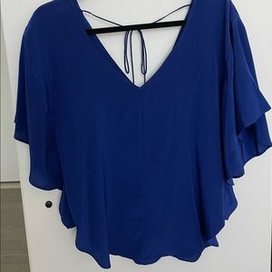 Amanda Uprichard Royal Blue Silk Top - XS